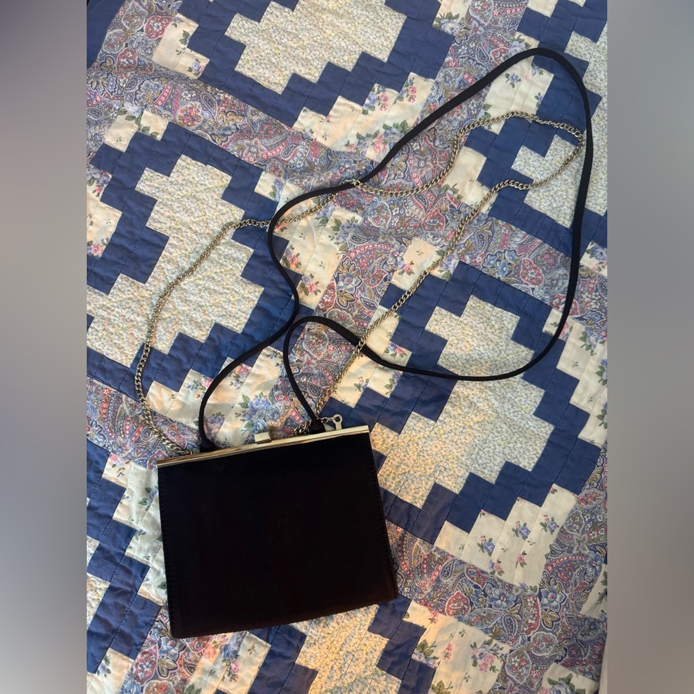 Liz Claiborne Black Crossbody Bag with Gold Accents